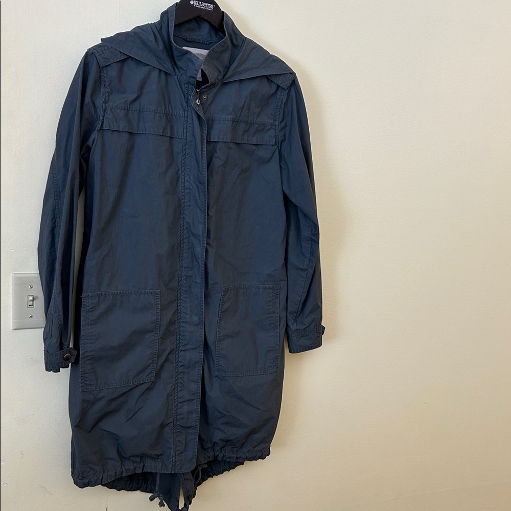 Forever 21 Gray Hooded Longline Full Zip Full Snap Parka KING Utility Jacket - Picture 4 of 15